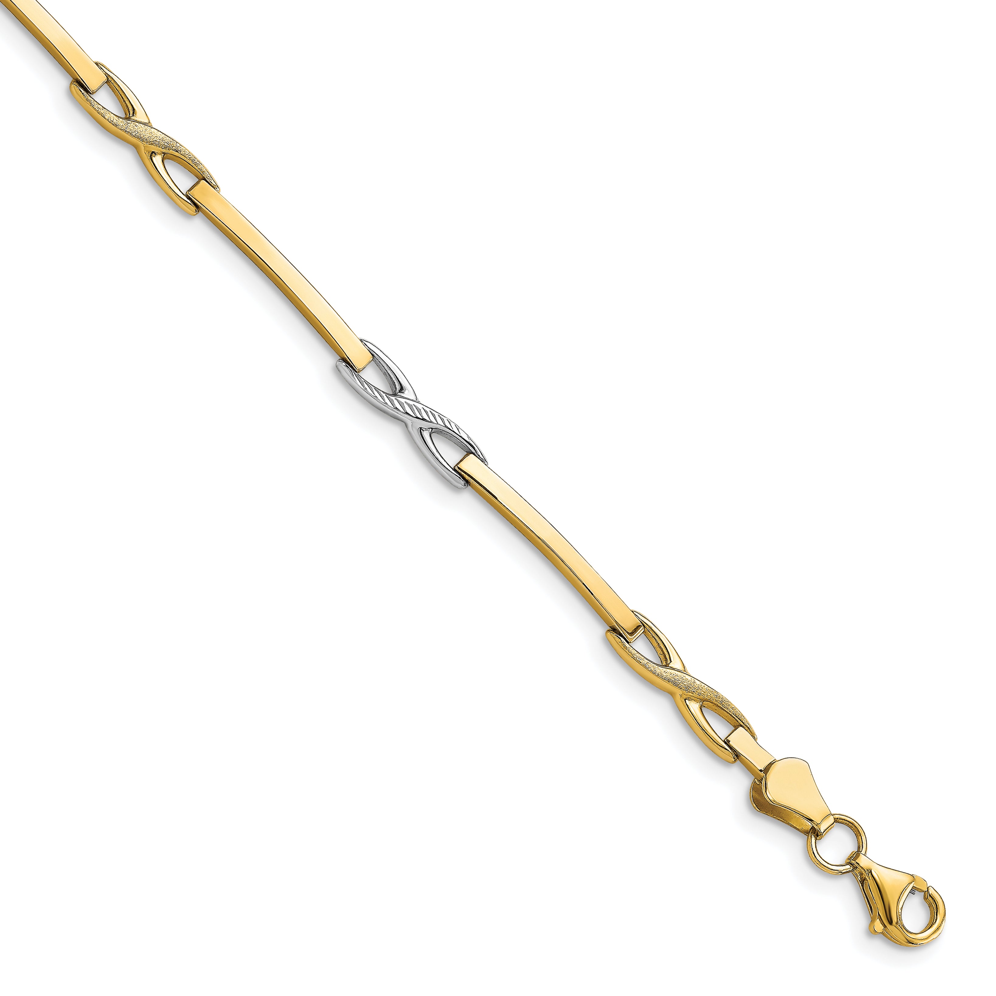 10K Rhodium-plated Polished Bracelet Main image