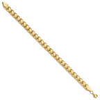 10K Polished and Brushed Fancy Link Bracelet