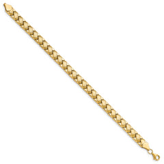 10K Polished and Brushed Fancy Link Bracelet