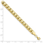 10K Polished and Brushed Fancy Link Bracelet