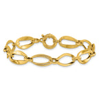 10k Polished and Textured Link Bracelet
