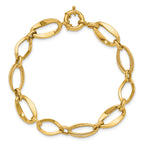10k Polished and Textured Link Bracelet