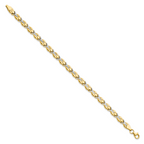 10k w/White Rhodium Polished/Diamond-cut Bracelet