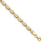 10k w/White Rhodium Polished/Diamond-cut Bracelet