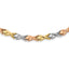 10k Tri-color Polished and Brushed D/C Necklace