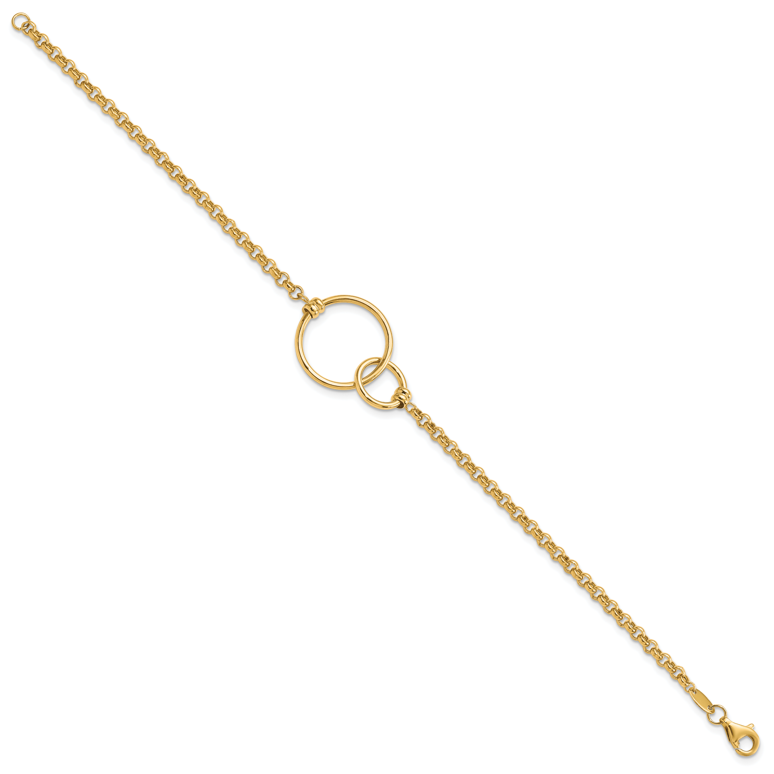 10k Polished interlocking Circles Link Bracelet Secondary image