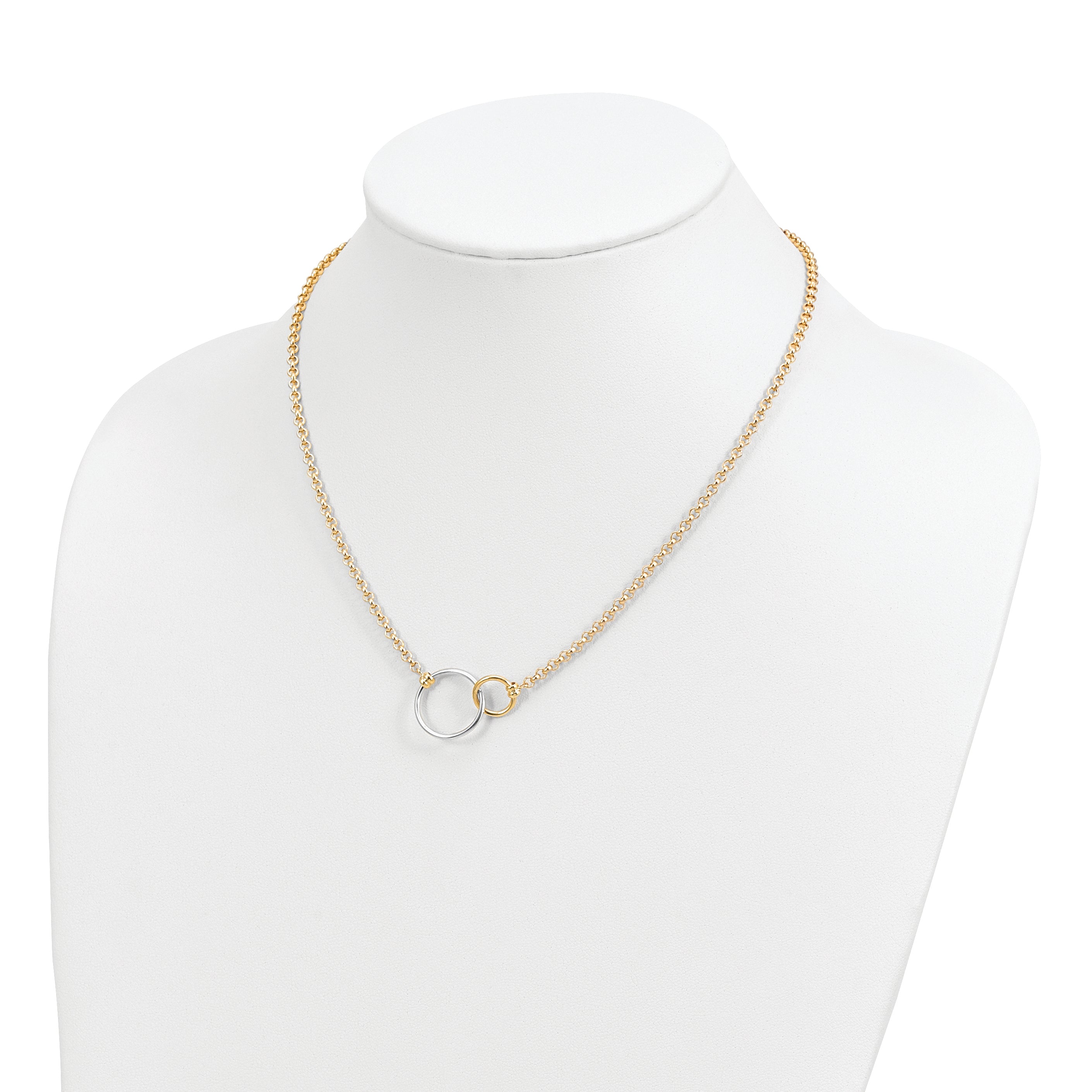 10k Two-tone Polished Link Necklace