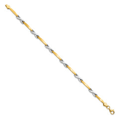 10k Two-tone Polished and Brushed Bracelet
