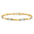 10k Two-tone Polished and Brushed Bracelet