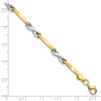 10k Two-tone Polished and Brushed Bracelet
