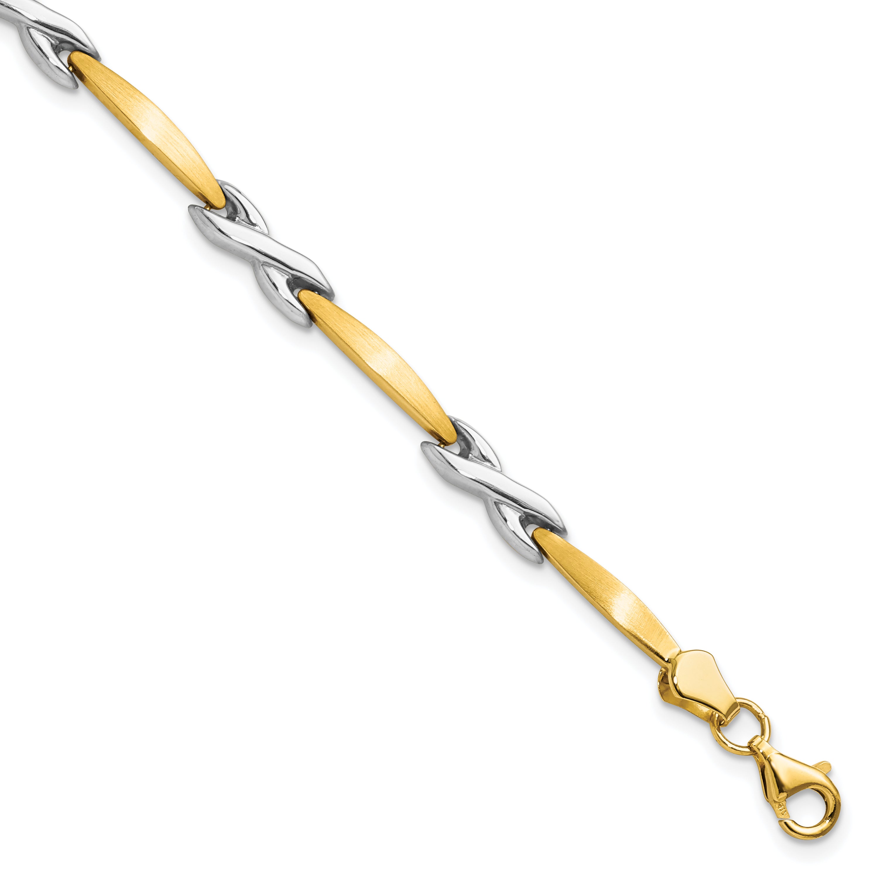 10k Two-tone Polished and Brushed Bracelet Main image