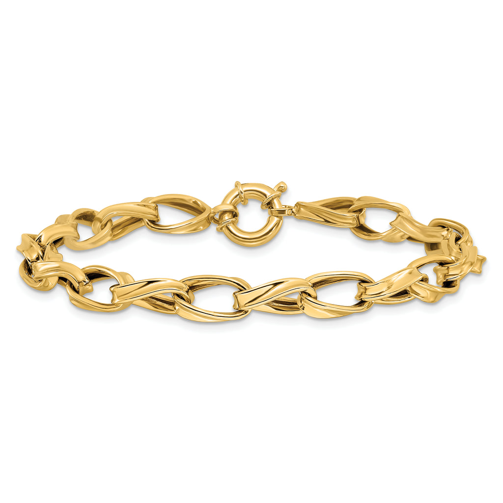 10K Polished Fancy Link Bracelet