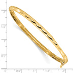 10K Polished Twisted Hinged Bangle