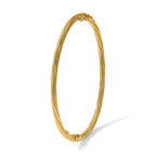 10K Polished and Textured Twisted Hinged Bangle