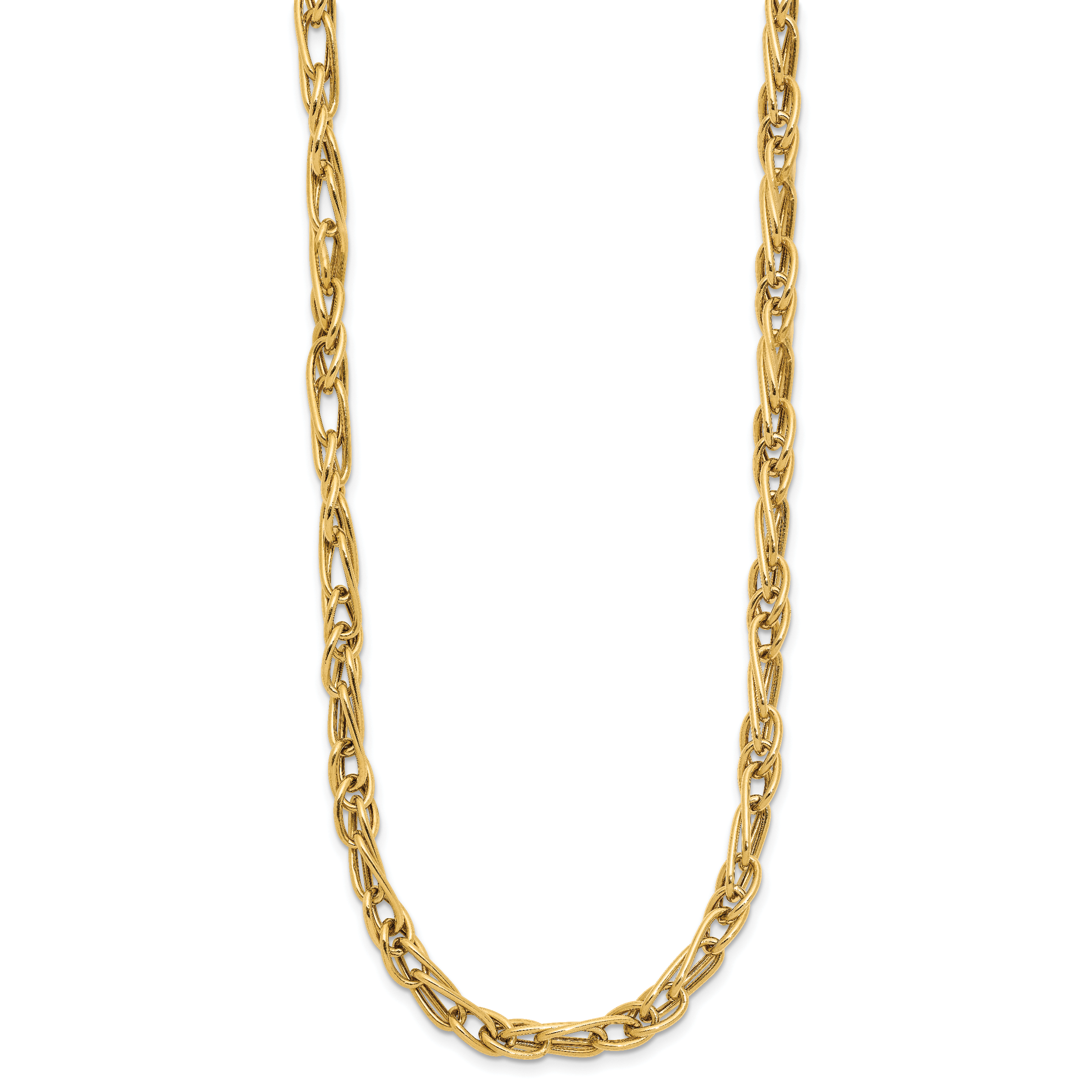10K Polished Fancy Link w/1in ext. Necklace Secondary image