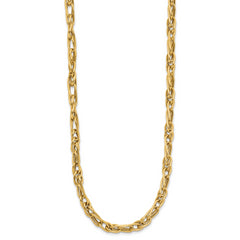 10K Polished Fancy Link w/1in ext. Necklace