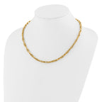 10K Polished Fancy Link w/1in ext. Necklace