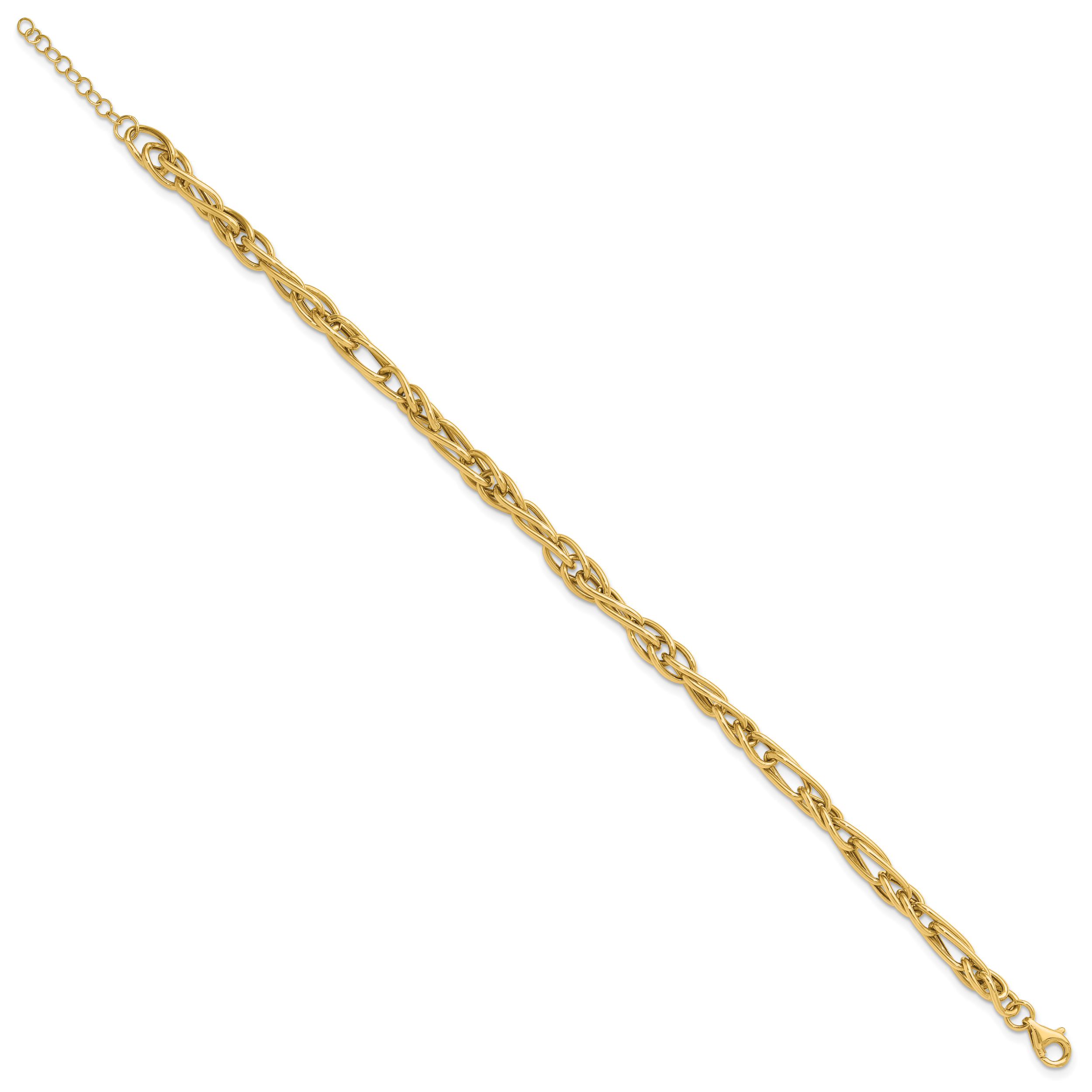 10K Polished Fancy Link w/1in ext. Bracelet Secondary image