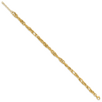 10K Polished Fancy Link w/1in ext. Bracelet