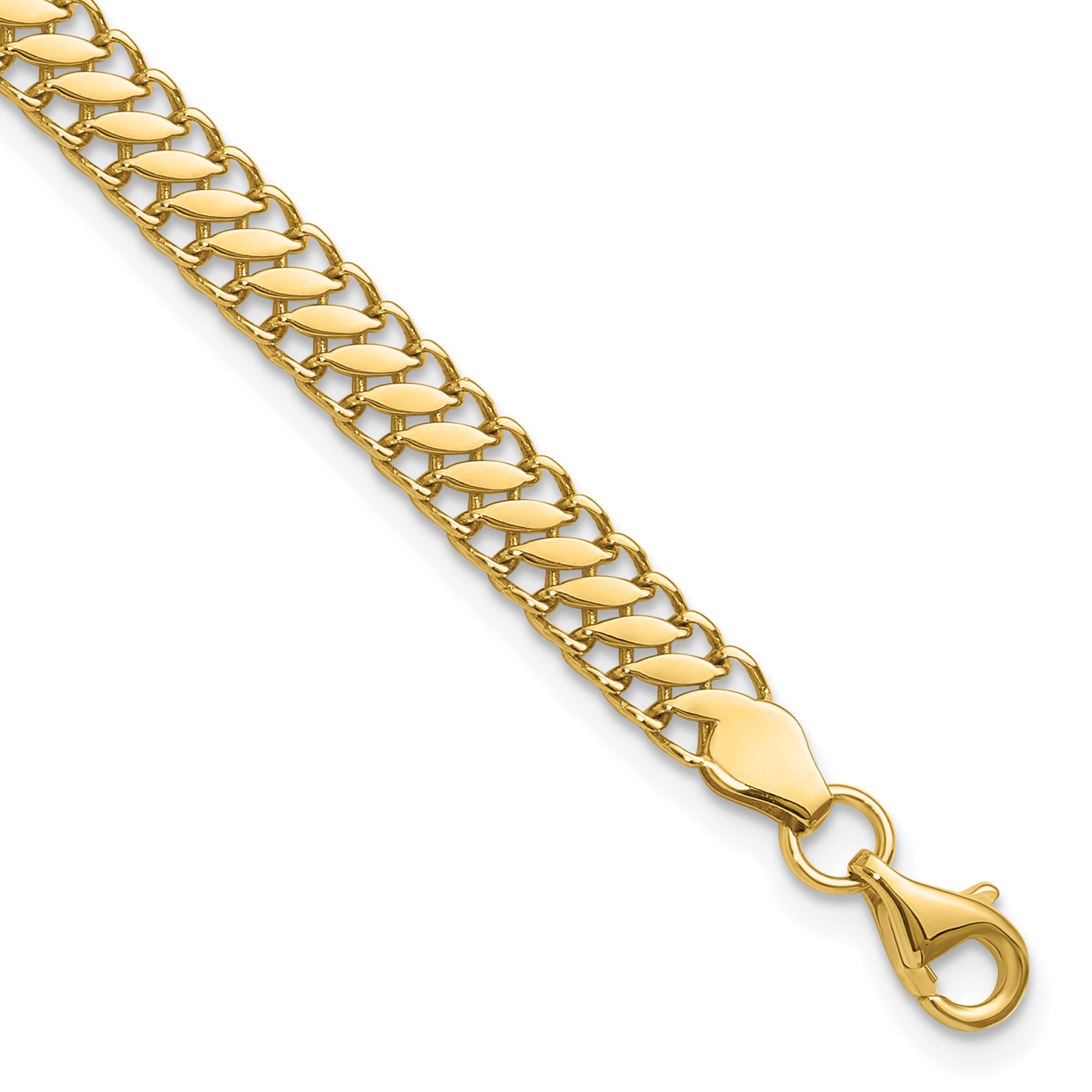 10K Polished Fancy Link w/1in ext. Bracelet Main image