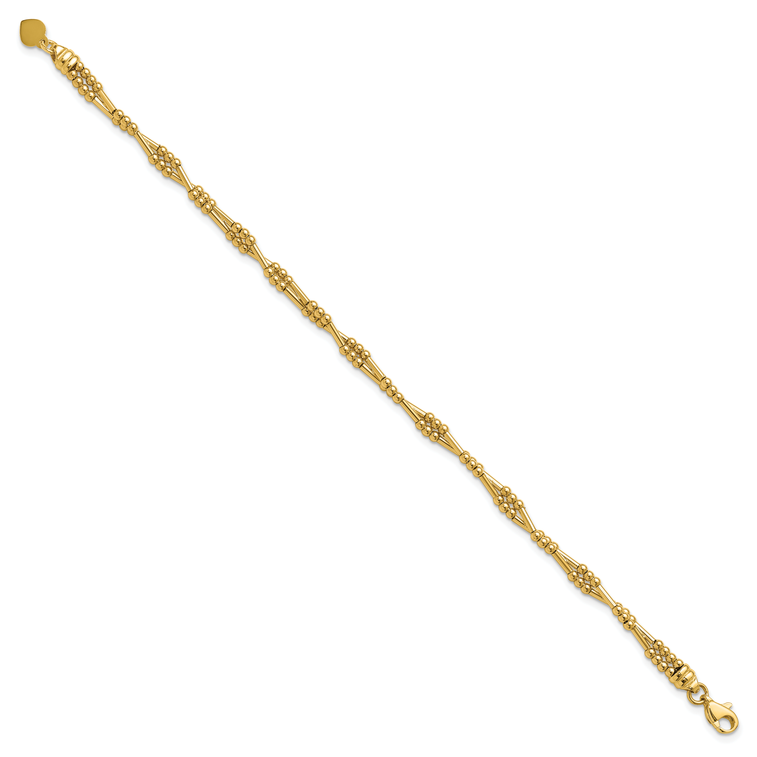 10K Polished Fancy Beaded Bracelet Secondary image