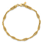 10K Polished Fancy Beaded Bracelet