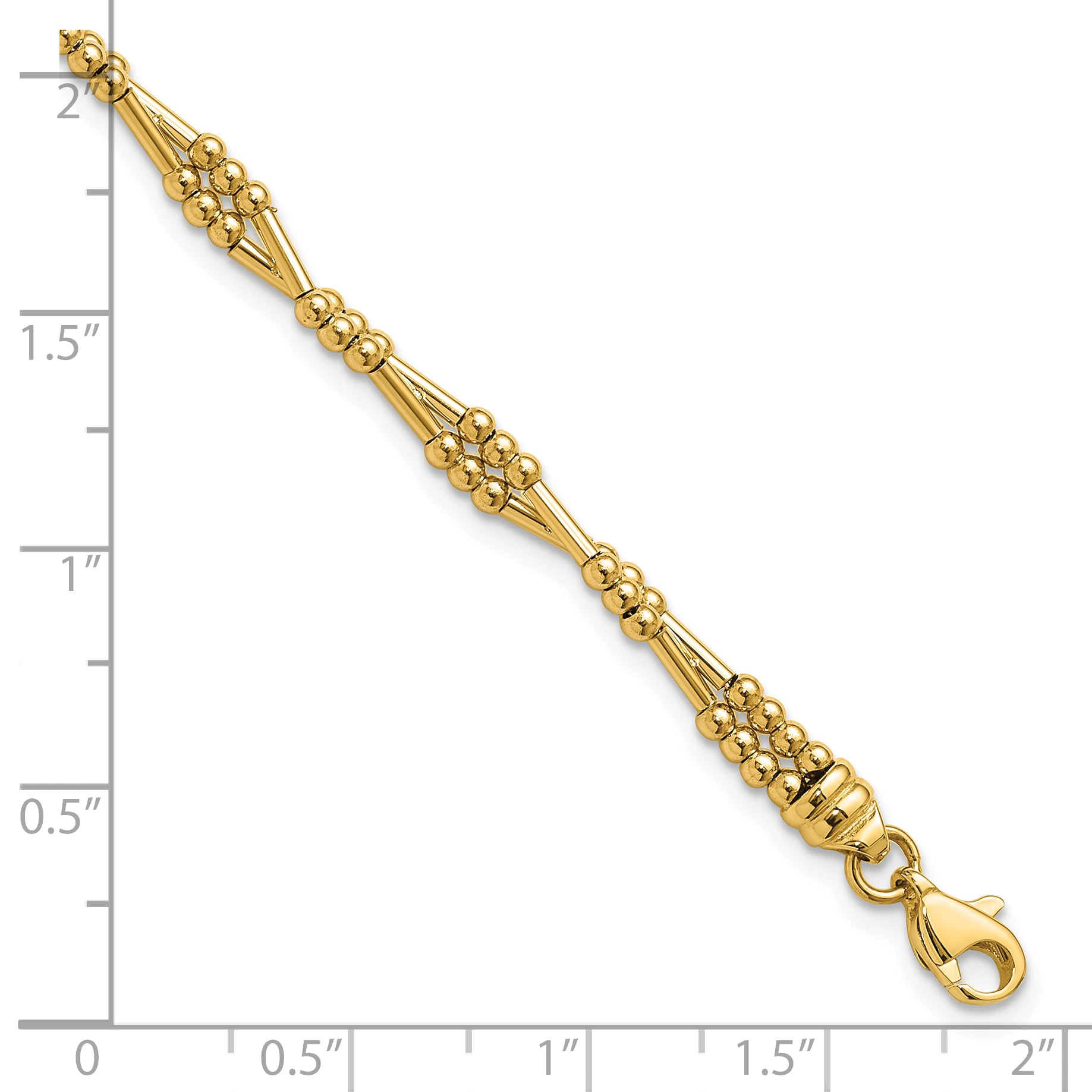 10K Polished Fancy Beaded Bracelet