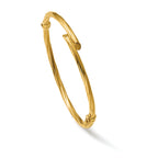 10K Polished Bypass Hinged Bangle