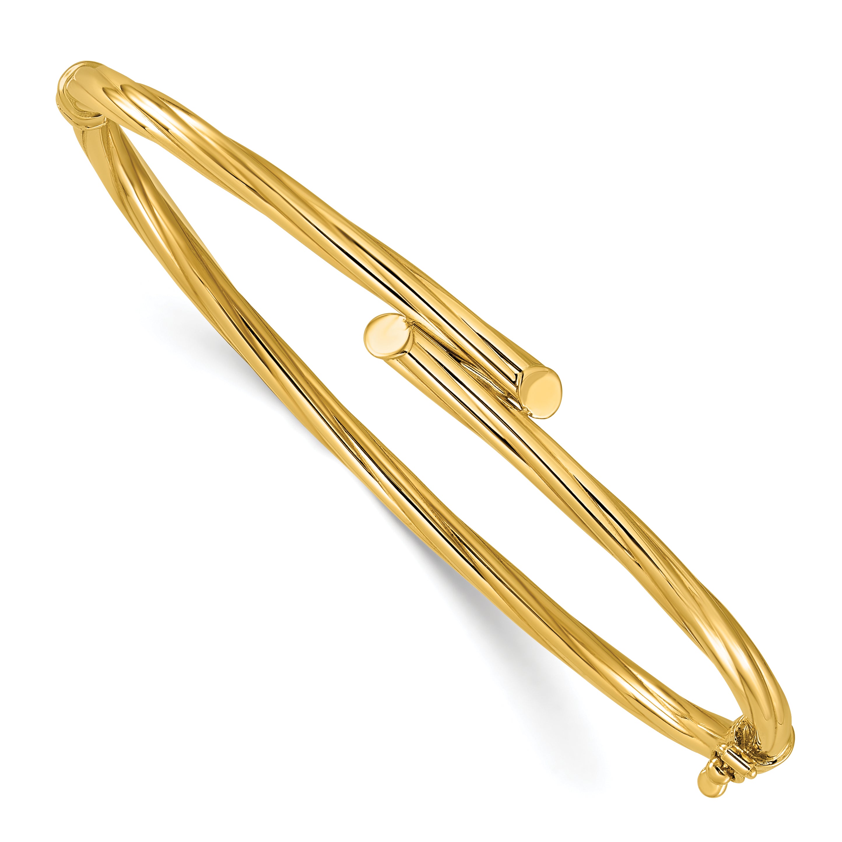 10K Polished Bypass Hinged Bangle Main image