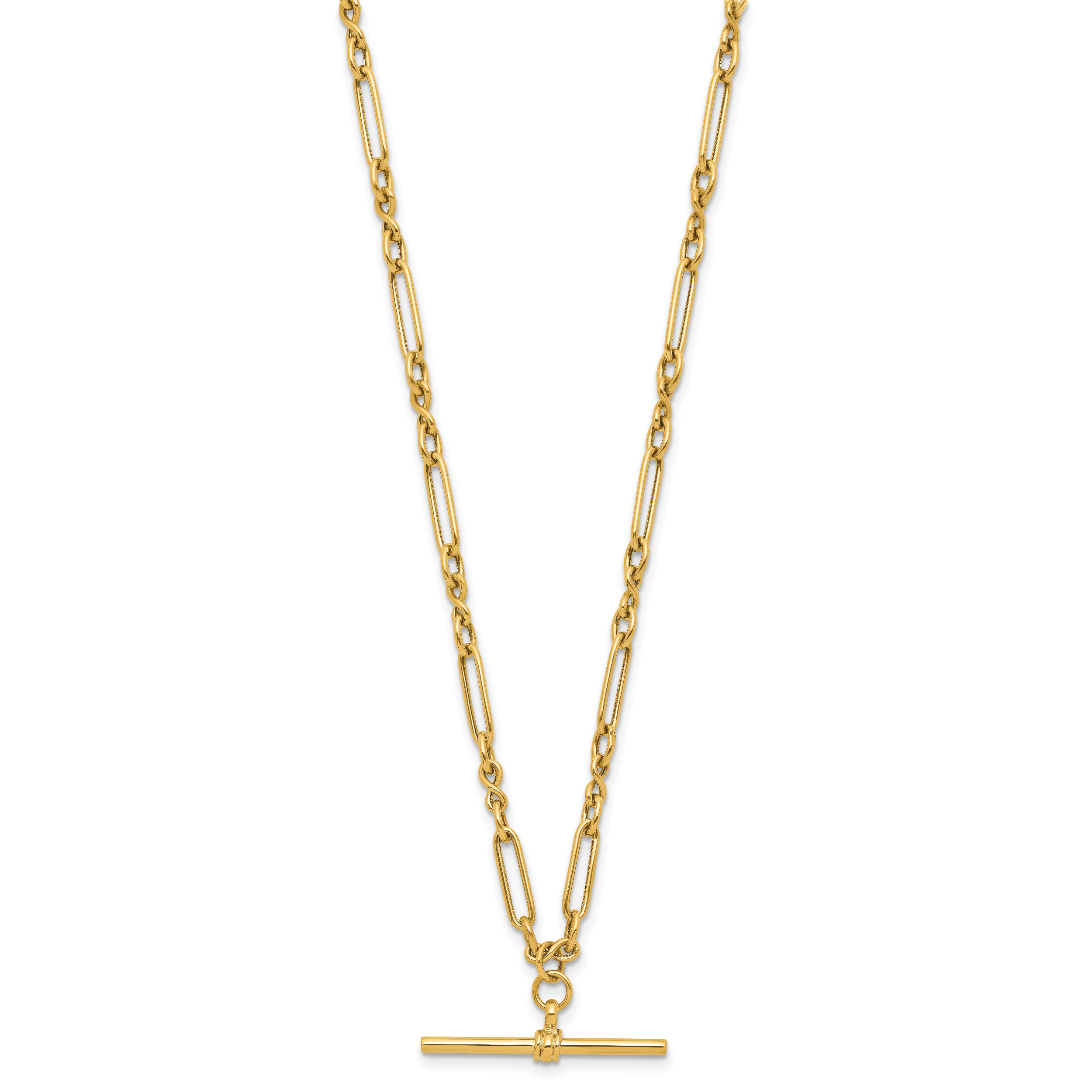 10K Polished Fancy Link Bar Necklace Secondary image