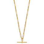 10K Polished Fancy Link Bar Necklace