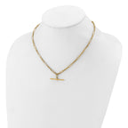 10K Polished Fancy Link Bar Necklace