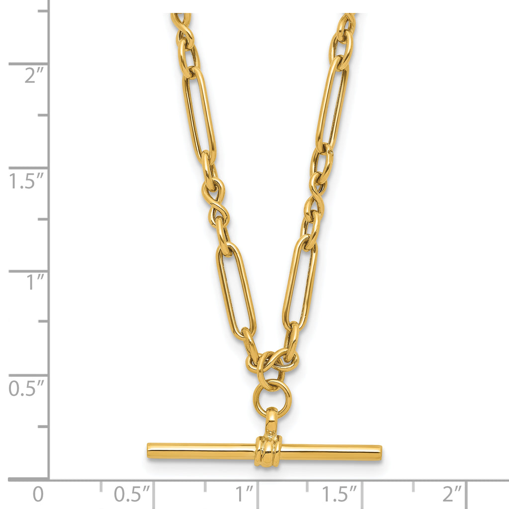 10K Polished Fancy Link Bar Necklace