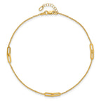 10K Polished Fancy 10in Plus 1in ext. Anklet