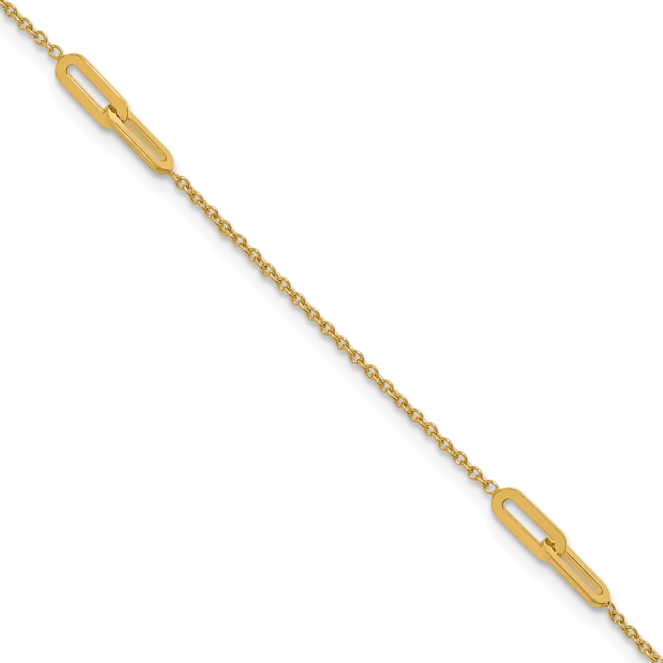 10K Polished Fancy 10in Plus 1in ext. Anklet Main image