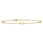 10K Polished and Dia-cut Infinity 10in Plus 1in ext. Anklet