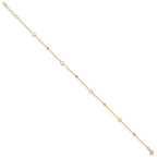 10K Polished and Dia-cut Heart 10in Plus 1in ext. Anklet