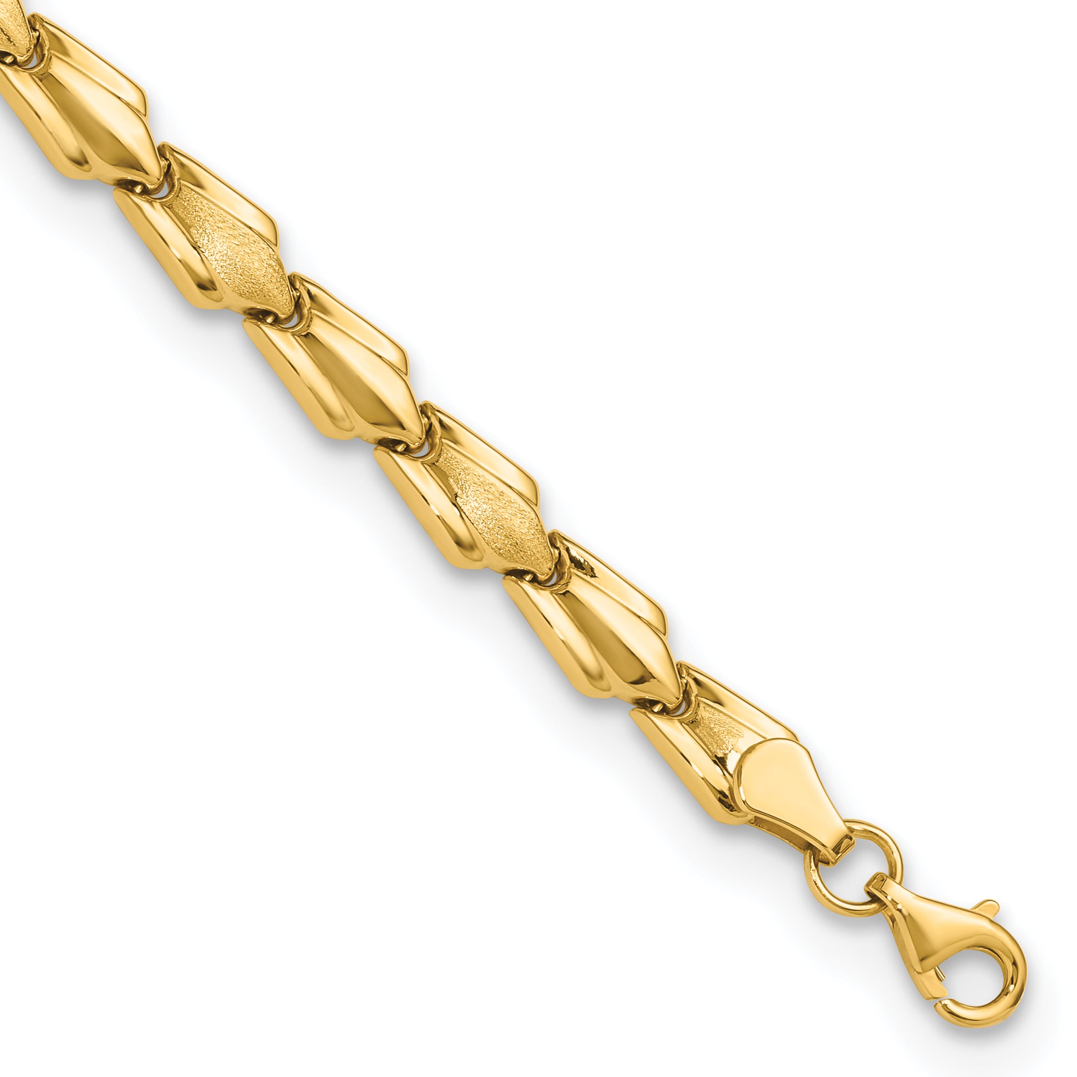10K Polished and Satin Fancy Link Bracelet Main image