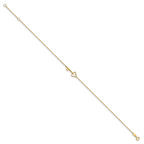 10K Polished Key 9in plus 1in ext. Anklet