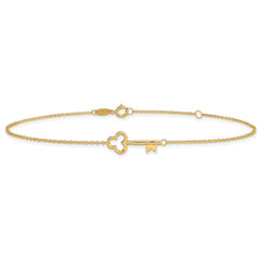 10K Polished Key 9in plus 1in ext. Anklet