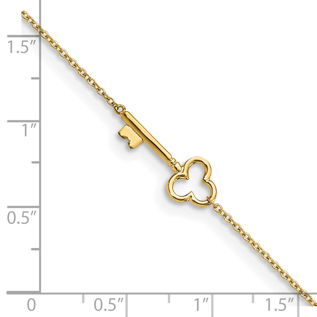 10K Polished Key 9in plus 1in ext. Anklet