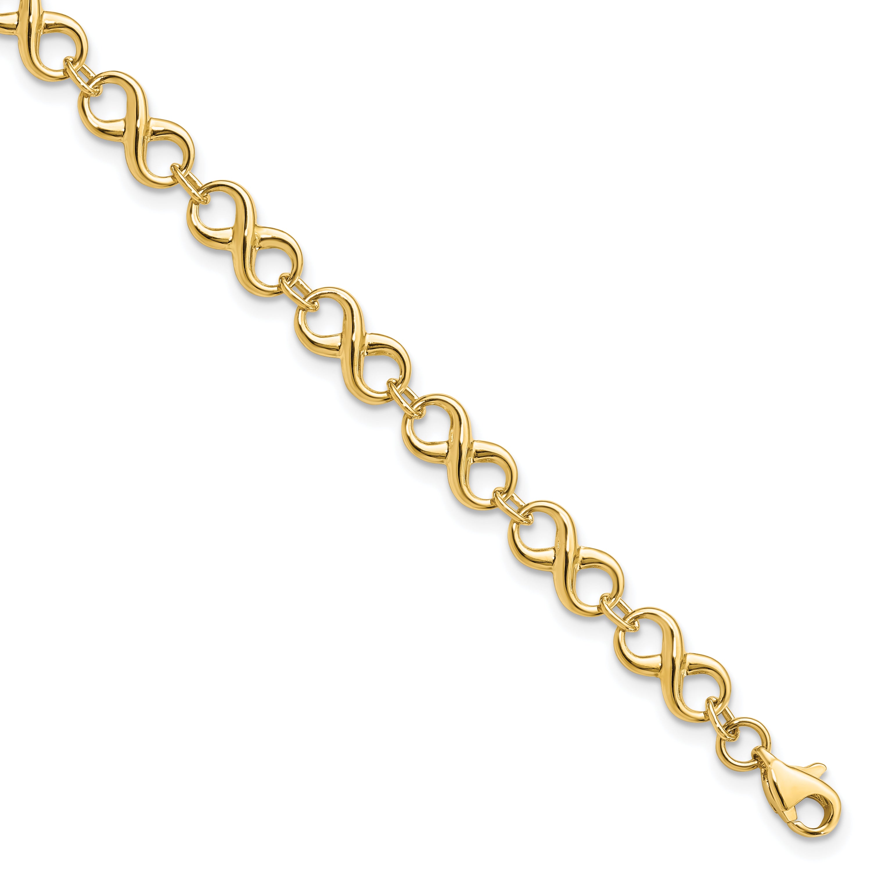10K Polished Infinity Bracelet Main image