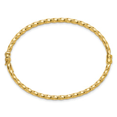 10K Polished/Textured and Twisted Hinged Bangle