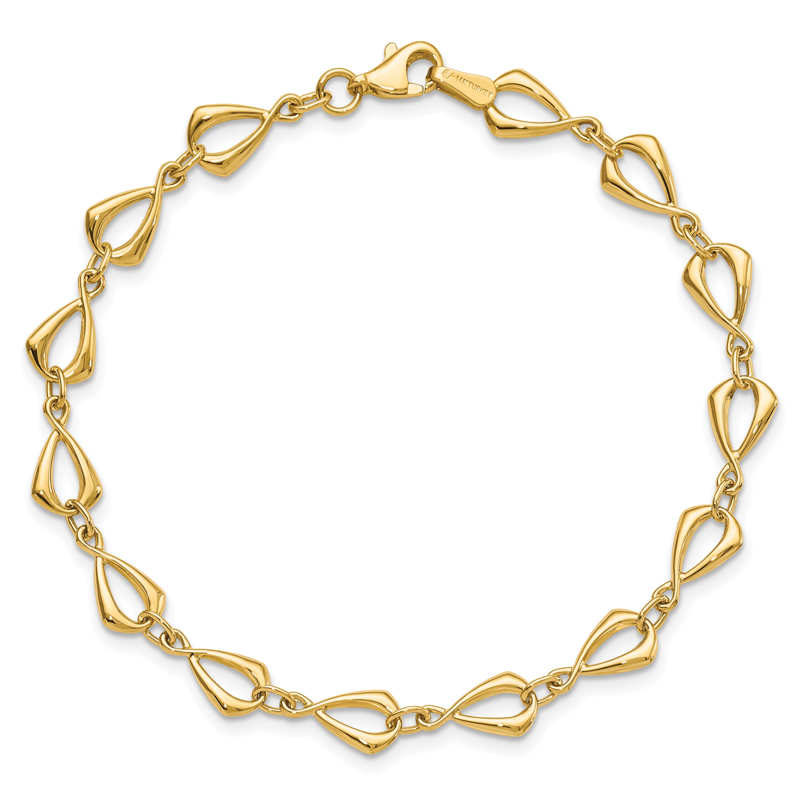 10K Polished Fancy Link Bracelet