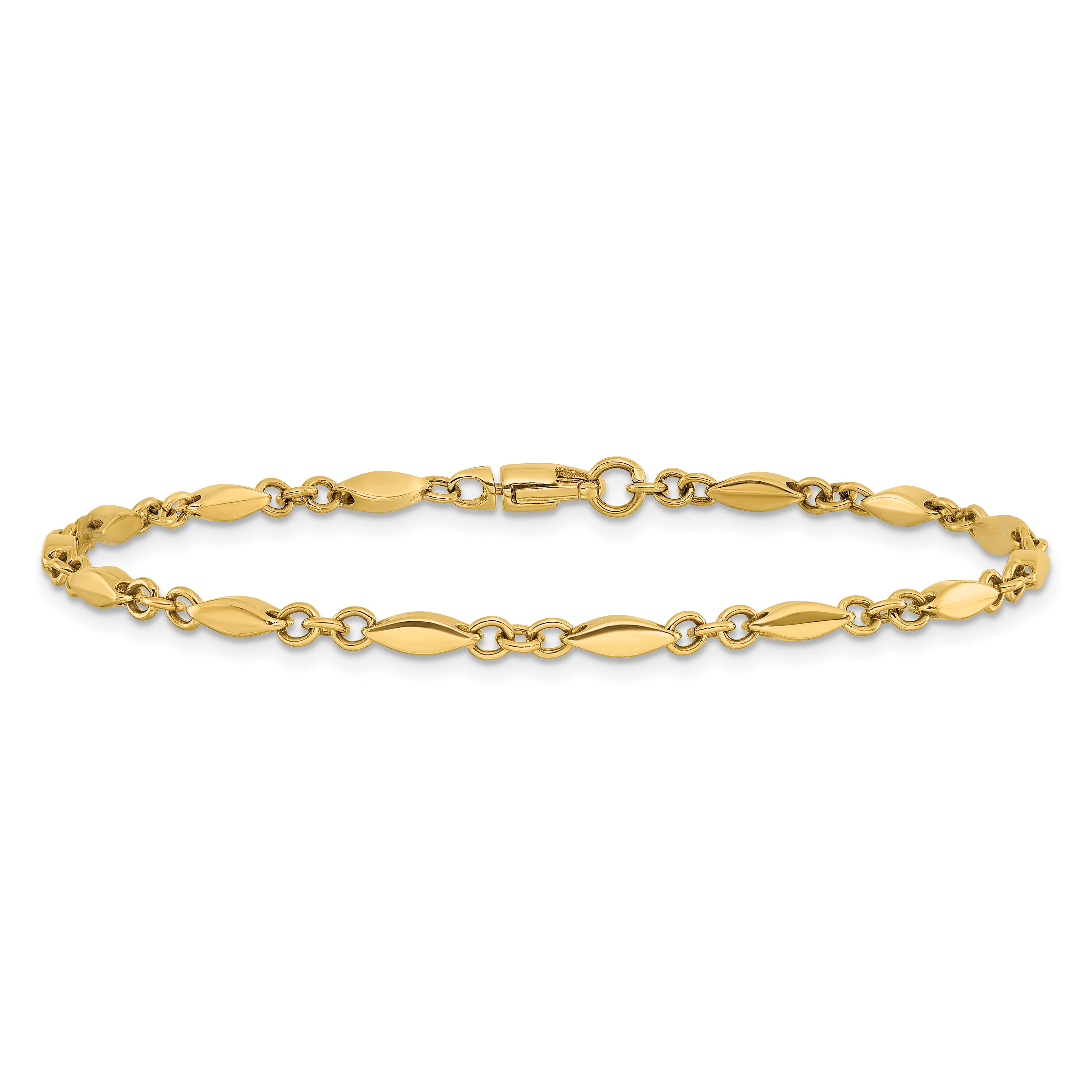 10K Polished Fancy Link Bracelet