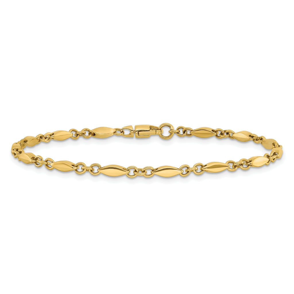 10K Polished Fancy Link Bracelet