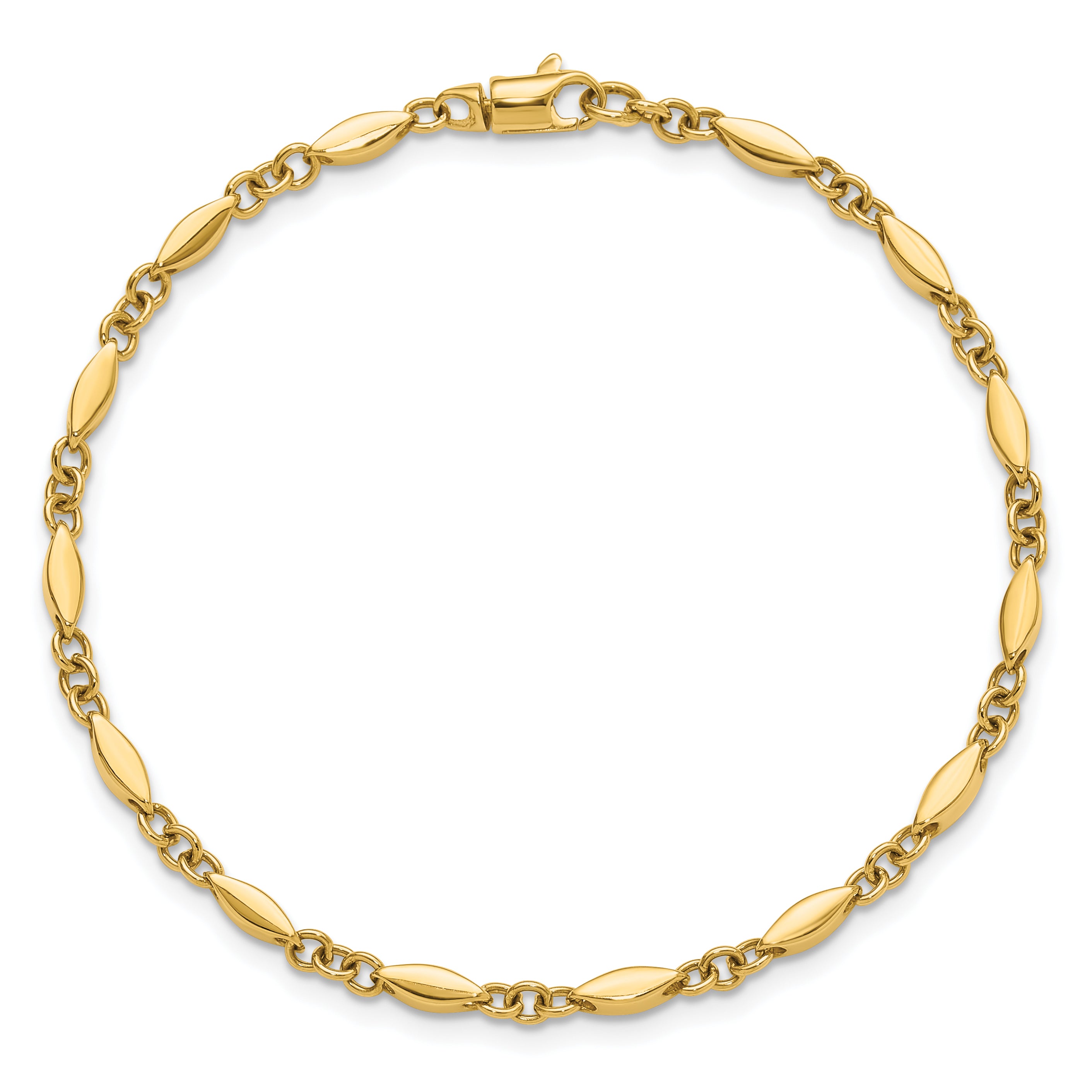 10K Polished Fancy Link Bracelet