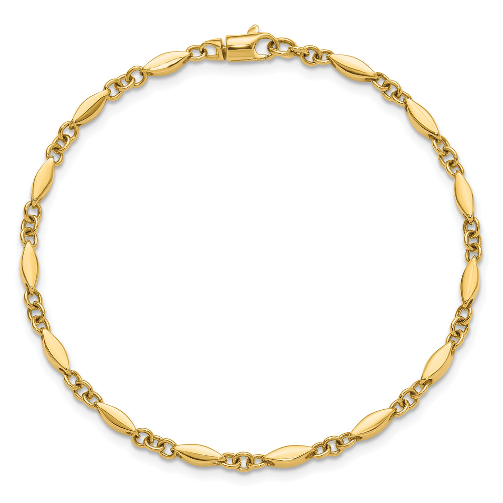 10K Polished Fancy Link Bracelet