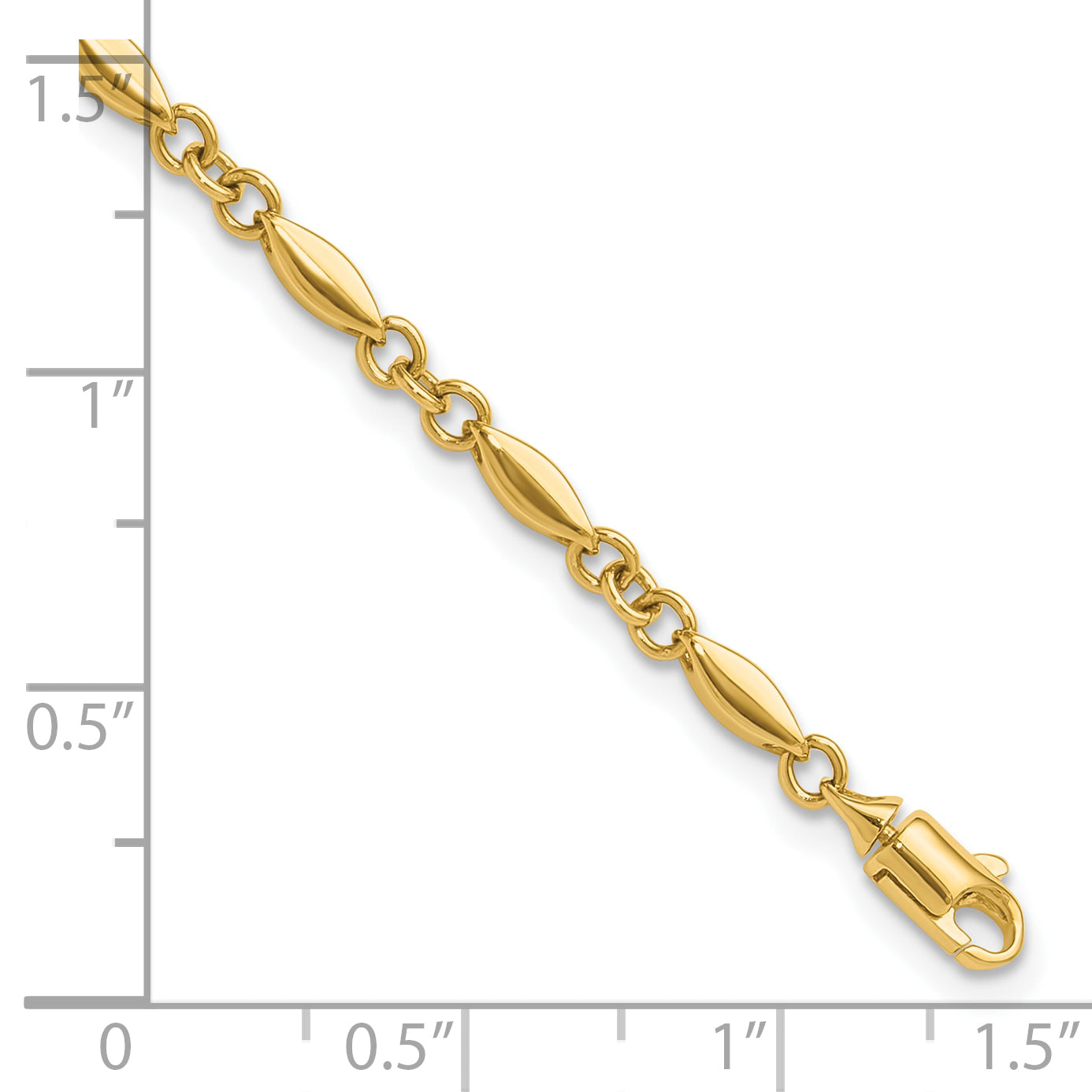 10K Polished Fancy Link Bracelet