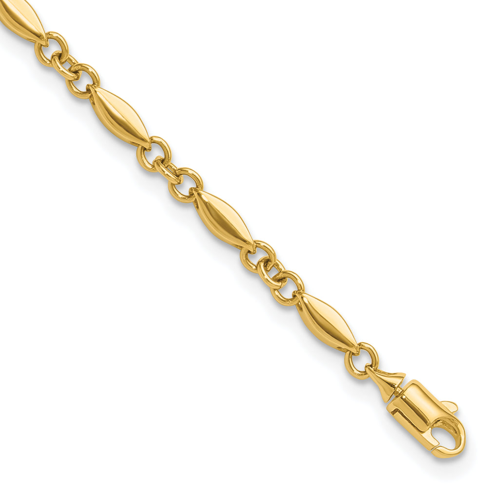 10K Polished Fancy Link Bracelet